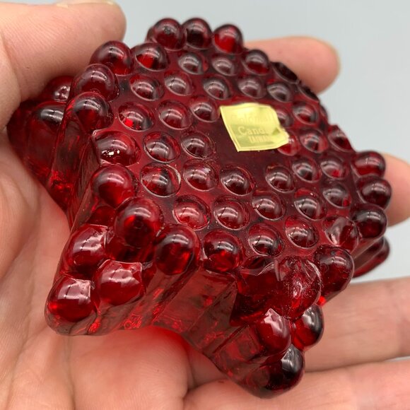 Colonial Candle set of 2 Red Glass Star Shaped Taper Holders - Picture 8 of 8